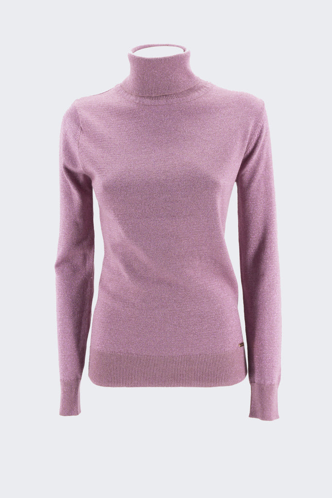 Collo Alto in Lurex / Rosa - Ideal Moda