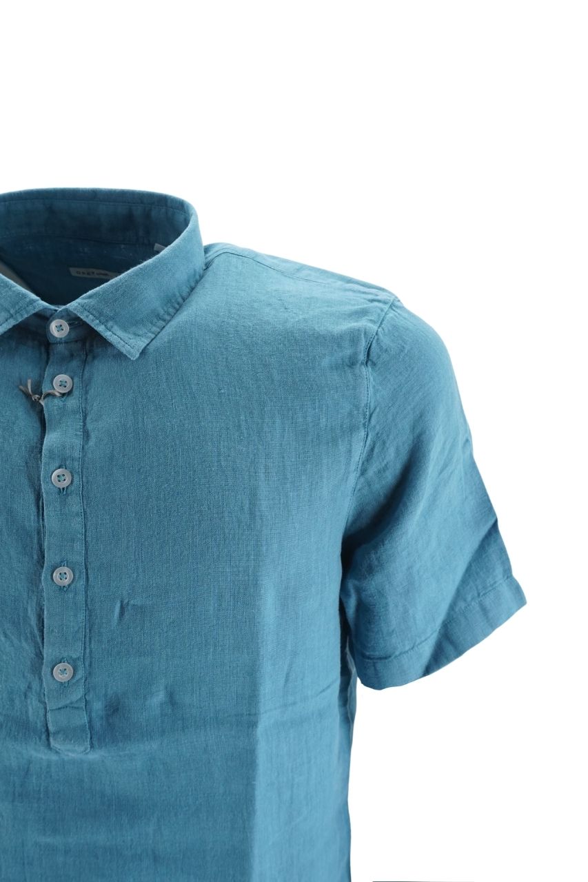 Camicia Daniele Alessandrini in Lino / Azzurro - Ideal Moda
