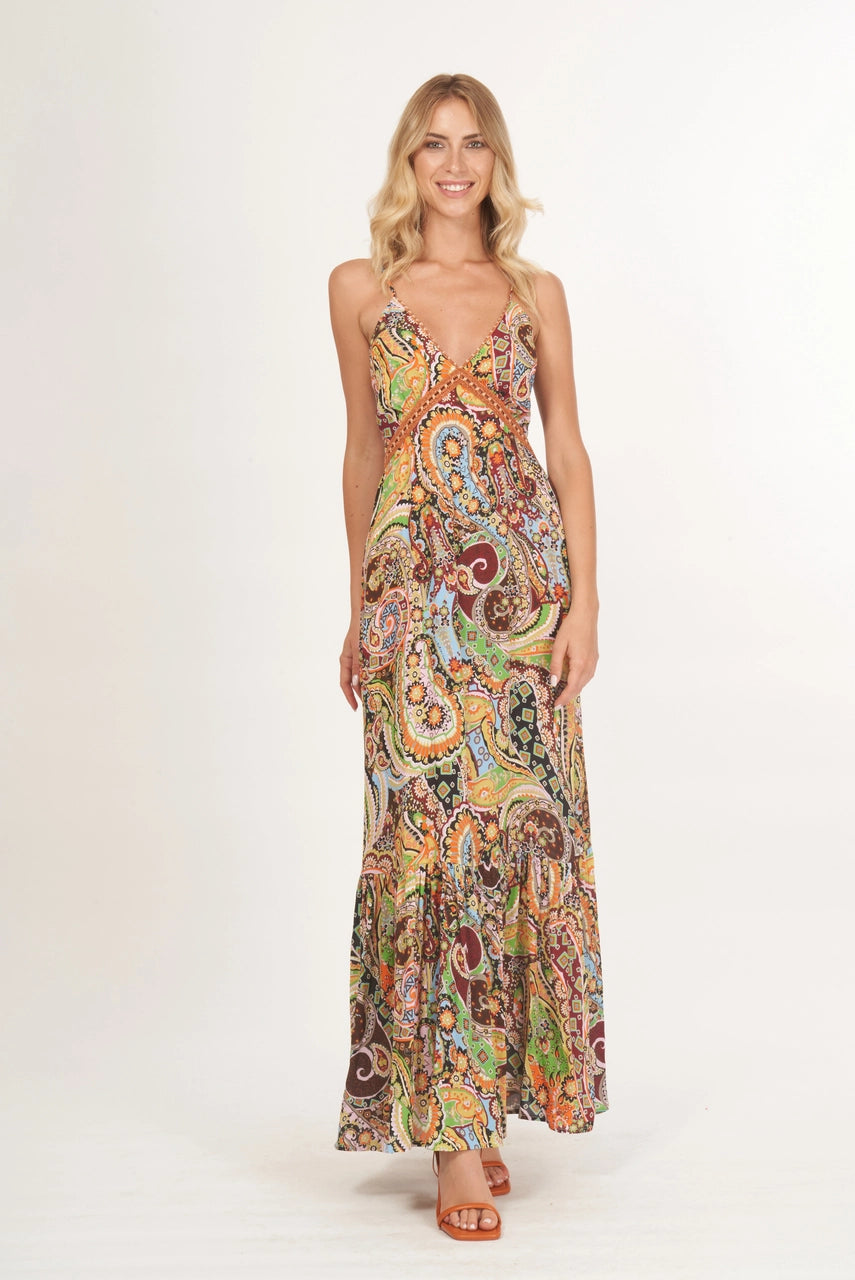 Abito Miss Bikini con Passamanerie / Marrone - Ideal Moda