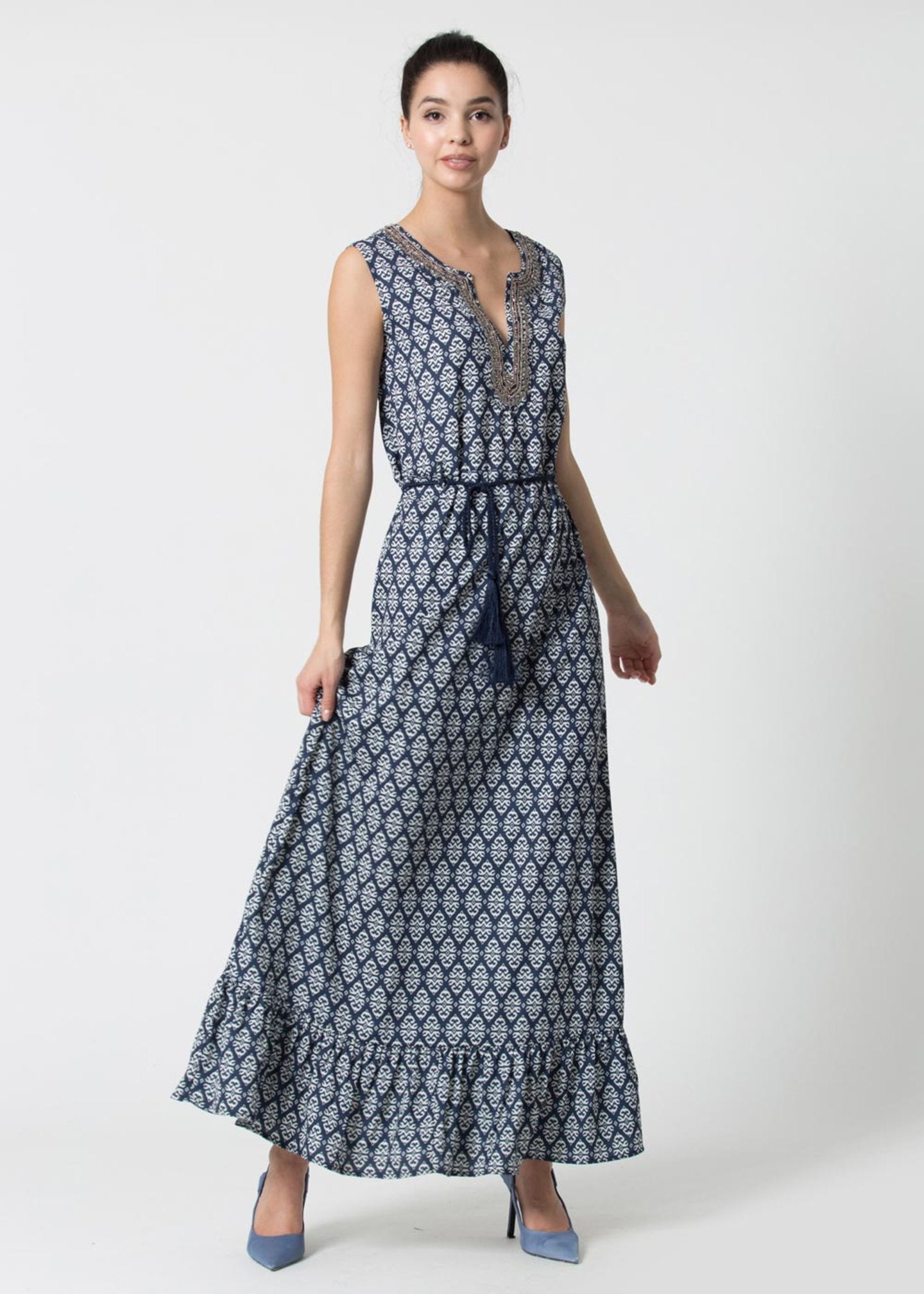 Abito Kocca Lungo / Blu - Ideal Moda