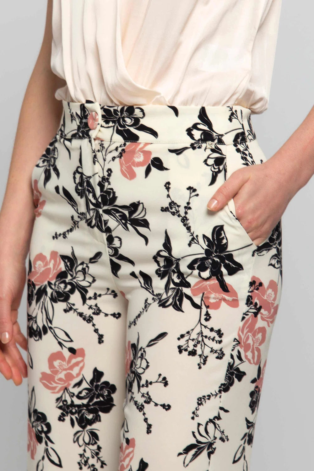 Pantalone con Fantasia Kocca / Bianco - Ideal Moda