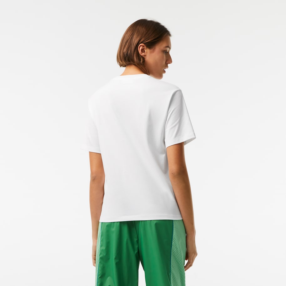 T-Shirt da Donna con Logo Lacoste / Bianco - Ideal Moda