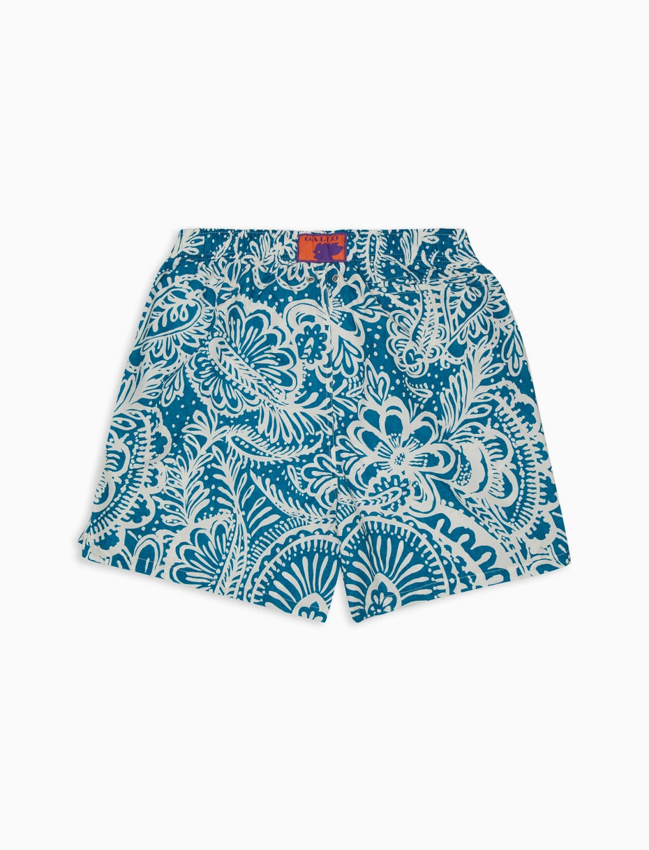 Costume da Bagno con Fantasia Gallo / Celeste - Ideal Moda