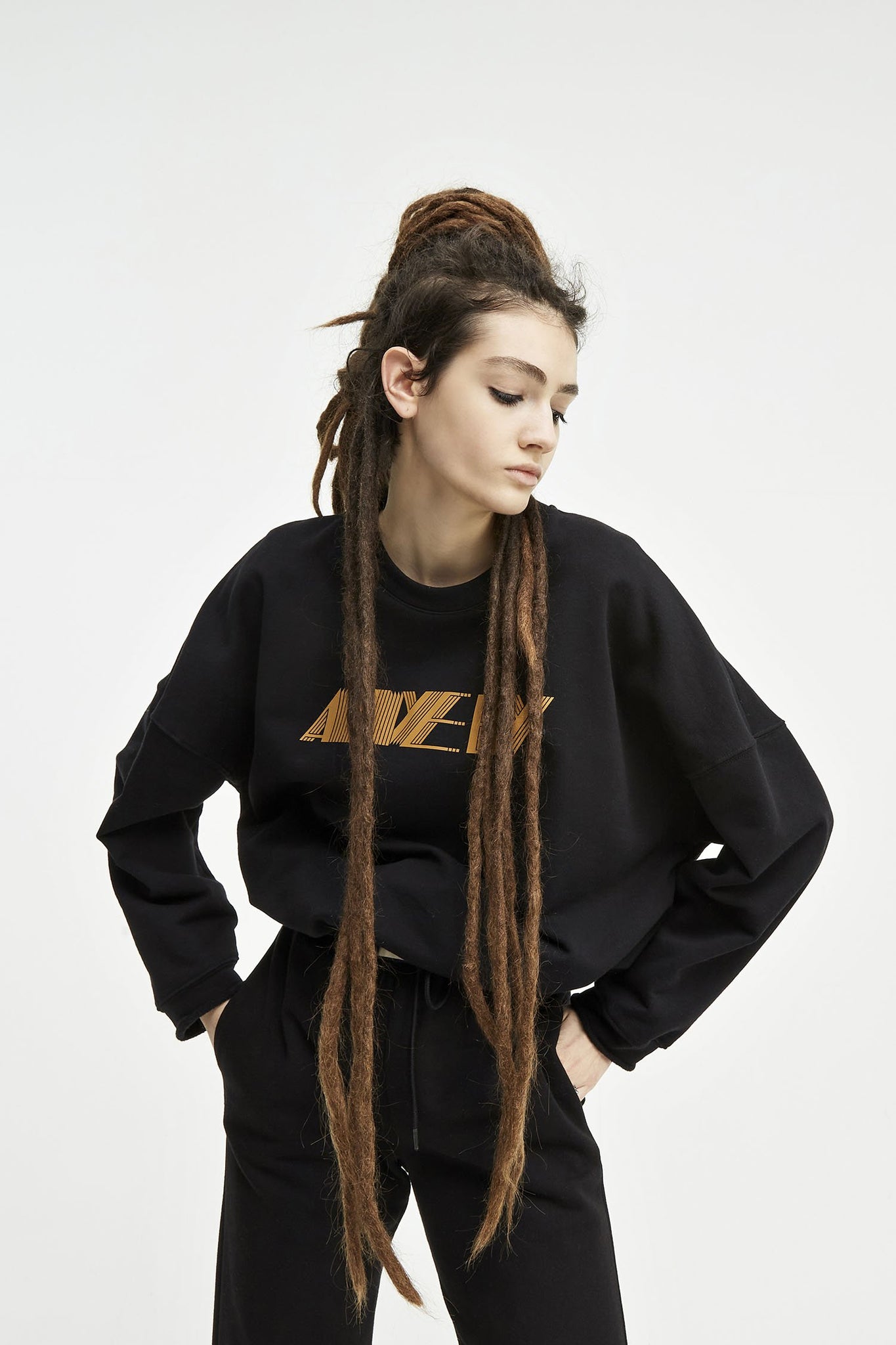 Felpa Aniye By Crop / Nero - Ideal Moda