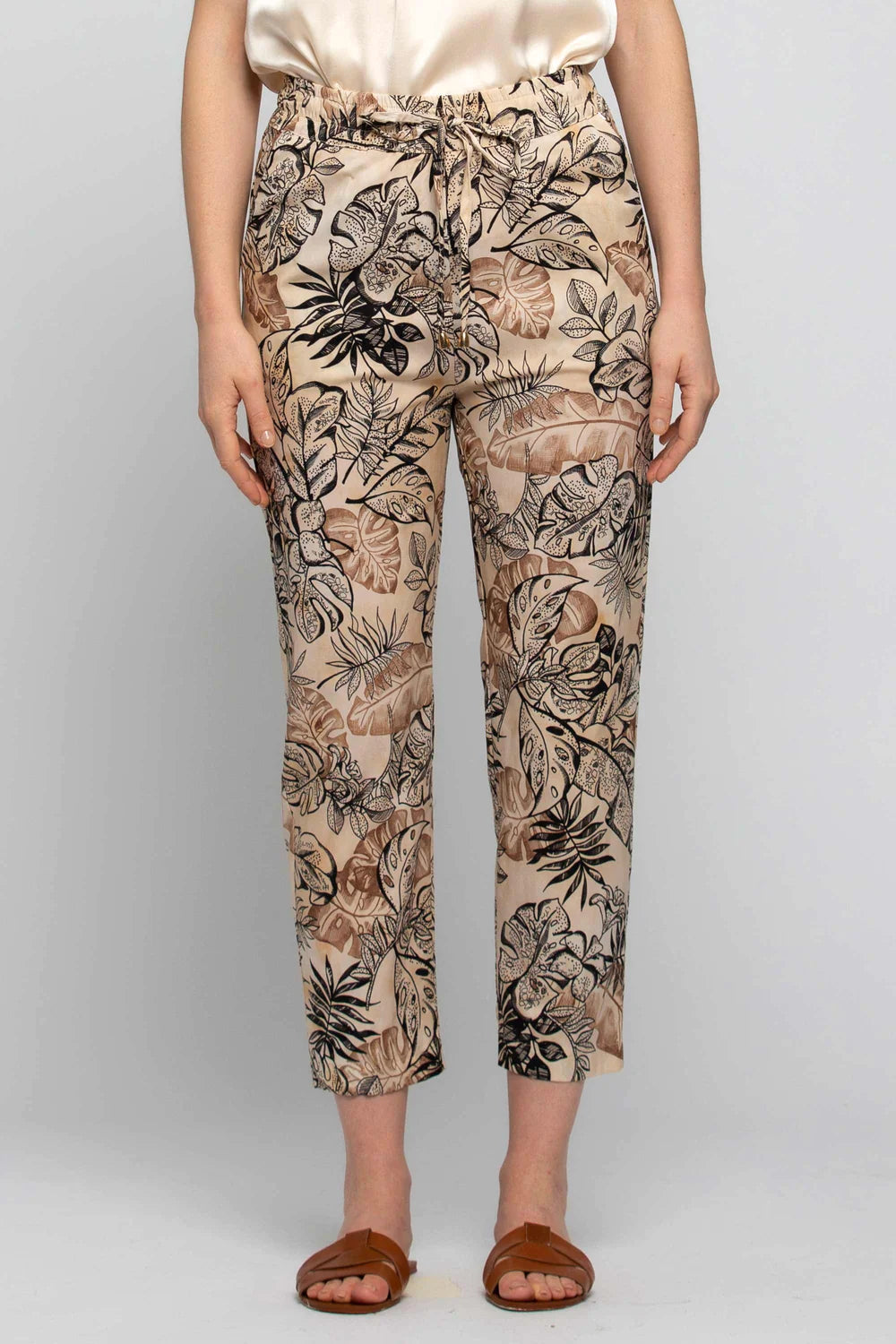Pantalone Corto con Stampa Kocca / Beige - Ideal Moda