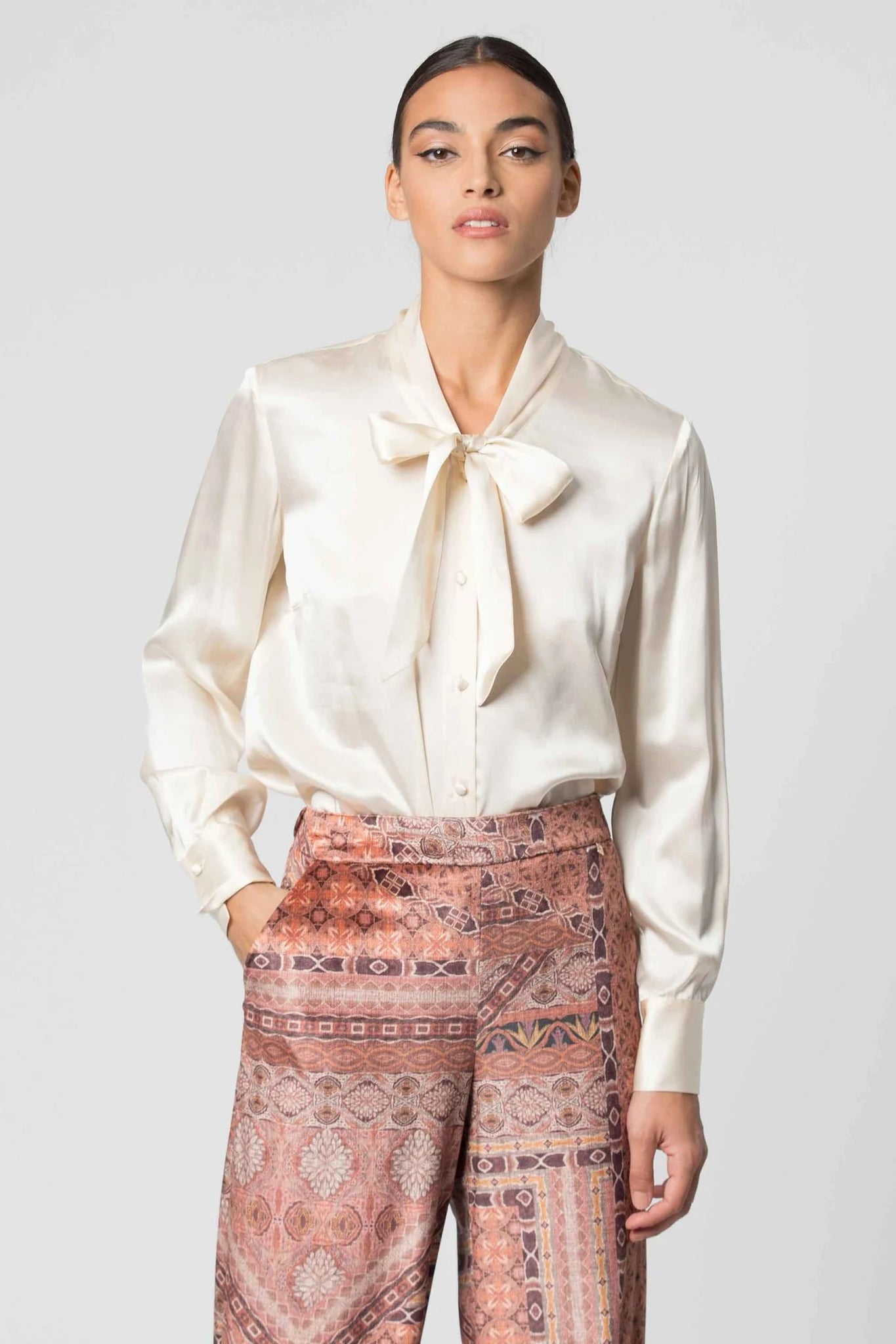 Blusa in Seta Kocca Bianco