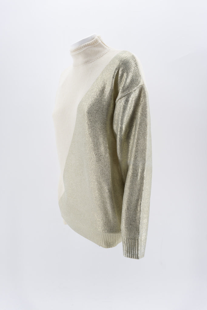 Maglia con Applicazioni Lurex / Beige - Ideal Moda