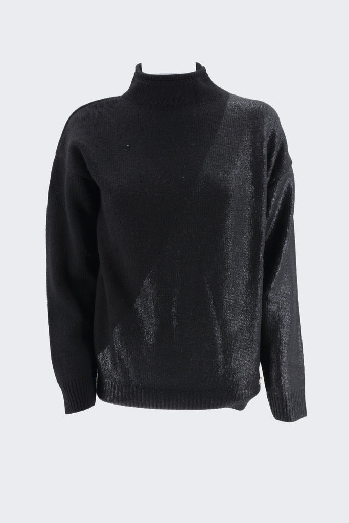 Maglia con Applicazioni Lurex / Nero - Ideal Moda
