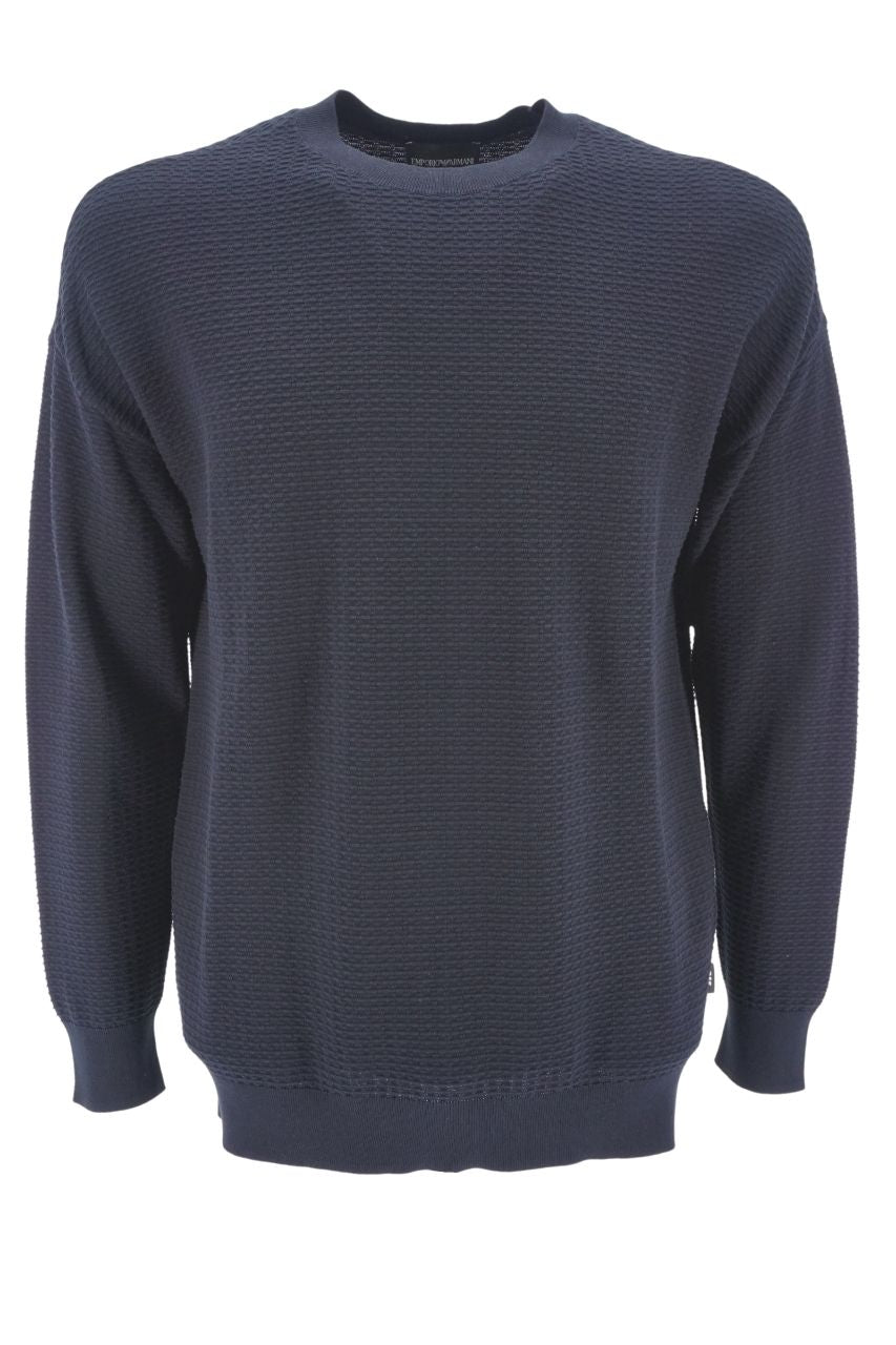 Maglia Emporio Armani con Tramatura / Blu - Ideal Moda