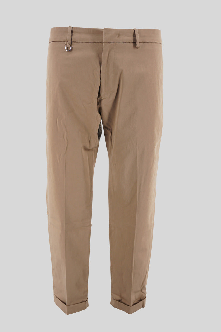 Pantalone in Satin di Cotone / Beige - Ideal Moda