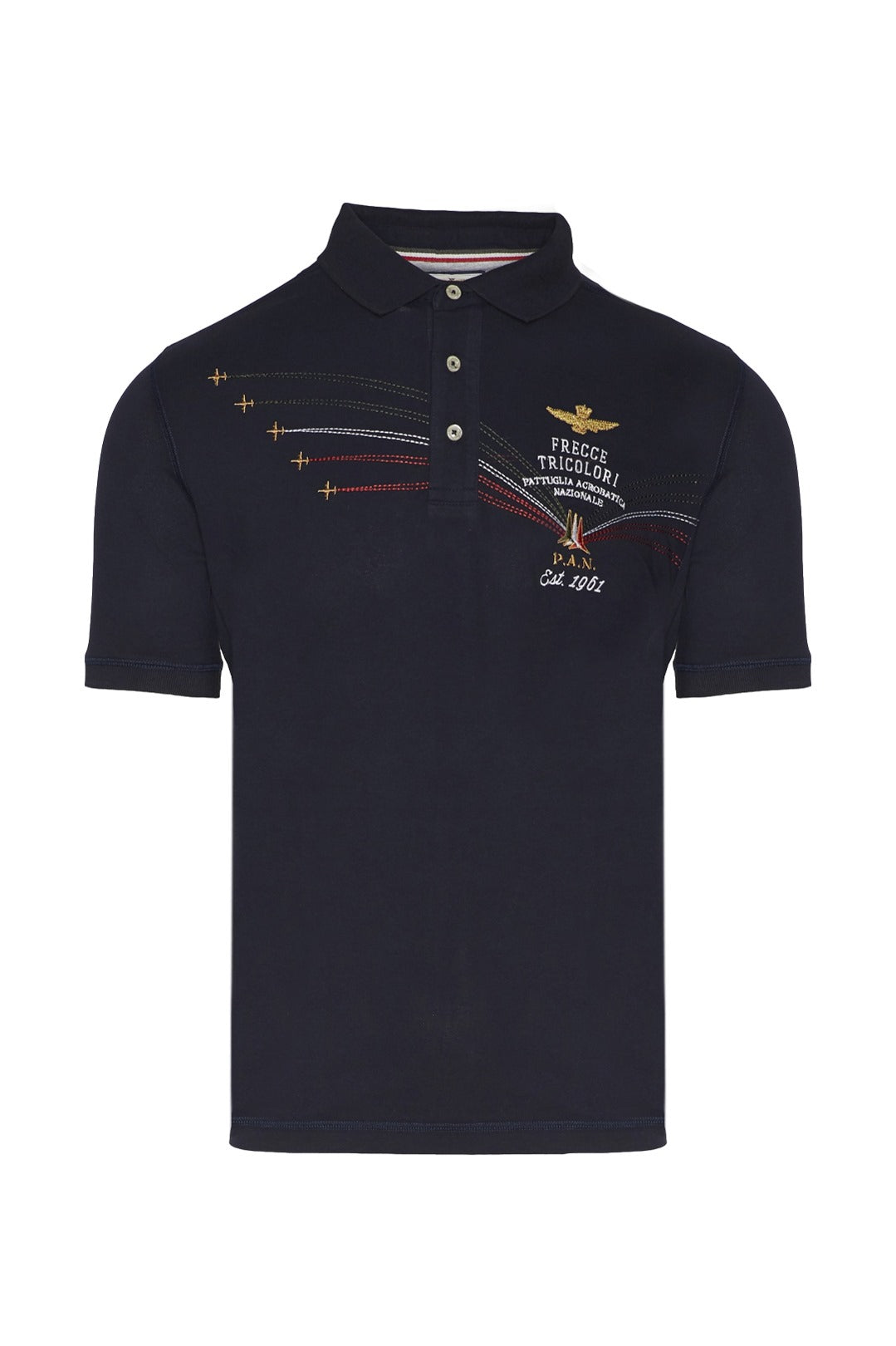 Polo M.C. con Ricami / Blu - Ideal Moda