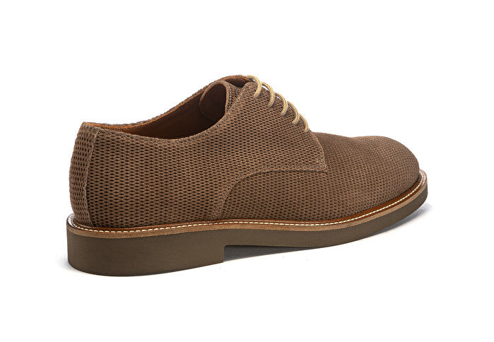 Derby in camoscio con stampa alveare / Beige - Ideal Moda
