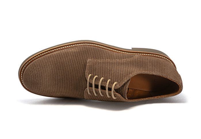 Derby in camoscio con stampa alveare / Beige - Ideal Moda