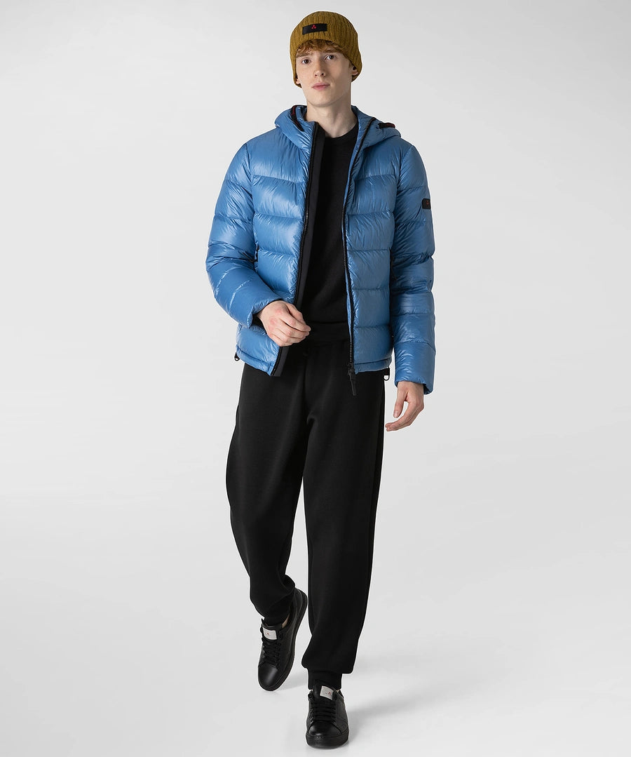 Piumino in Nylon con Cappuccio Peuterey / Azzurro - Ideal Moda