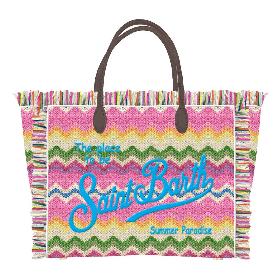 Mc2 Saint Barth Borsa Colette In Canvas Verde Acqua Con Logo COL0001/00711L main image 1