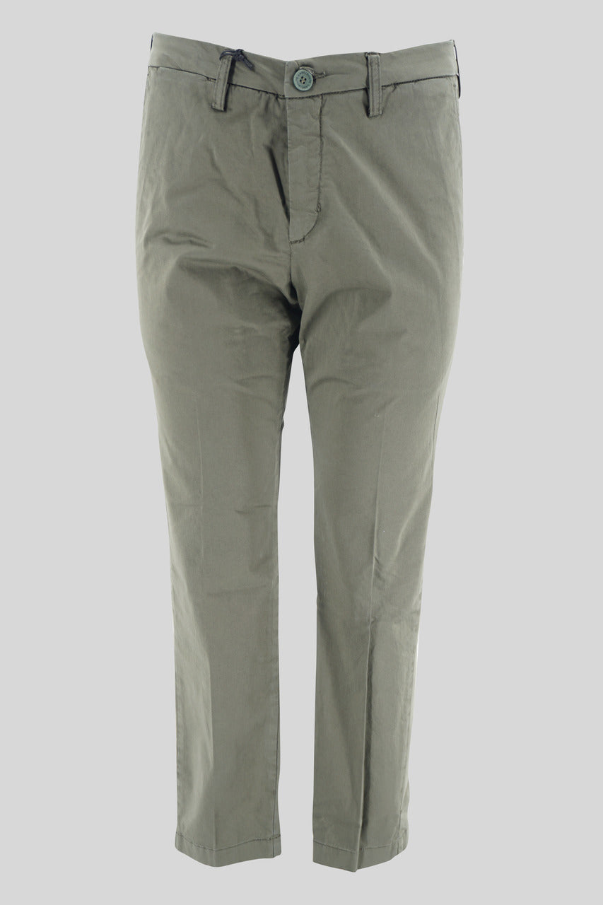 Pantalone "Capri" in cotone / Verde - Ideal Moda