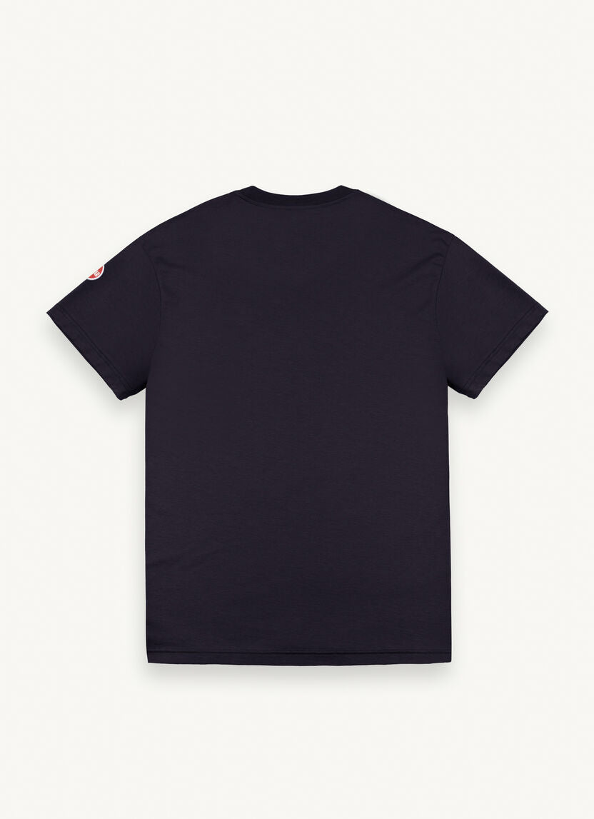 T-Shirt Girocollo in Cotone / Blu - Ideal Moda
