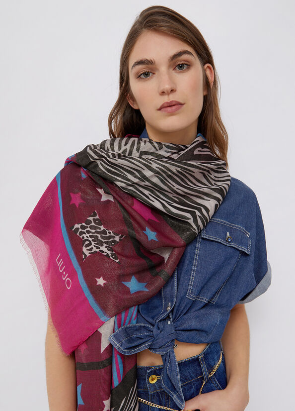 Stola Liu Jo a Fantasia / Fucsia - Ideal Moda