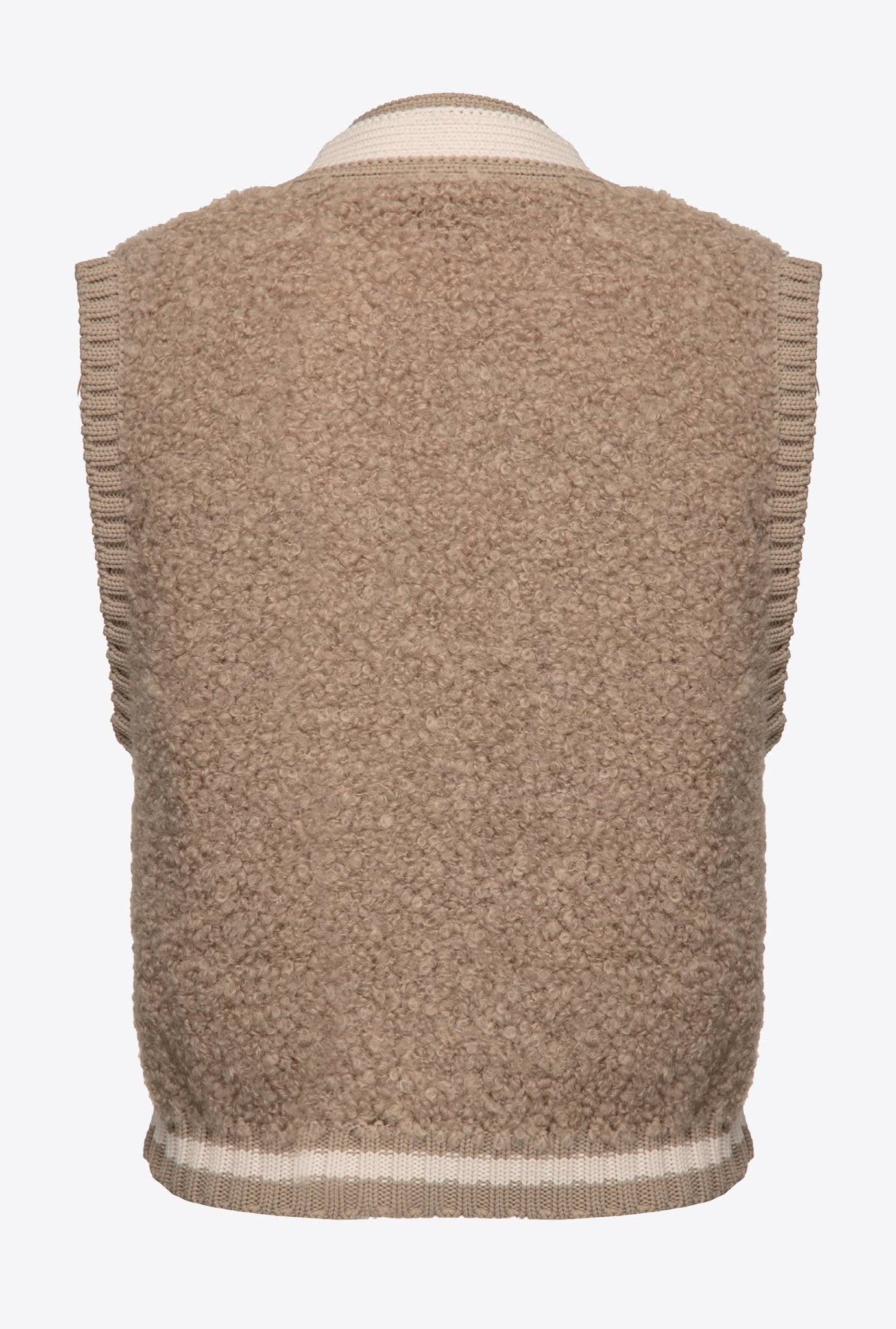 Gilet in Maglia con Logo Pinko / Beige - Ideal Moda