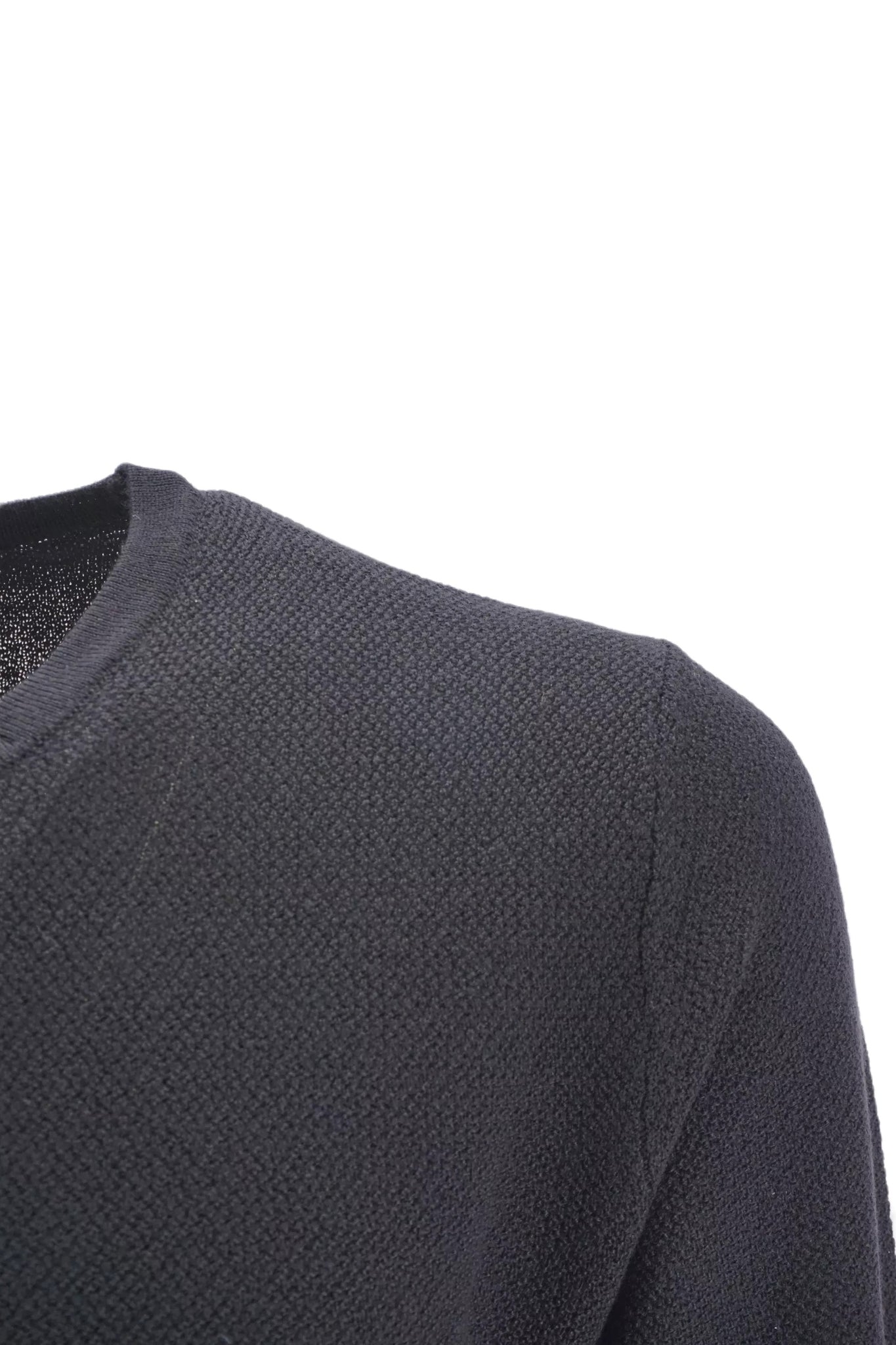 Maglia con Collo Quadrato Vneck / Nero - Ideal Moda