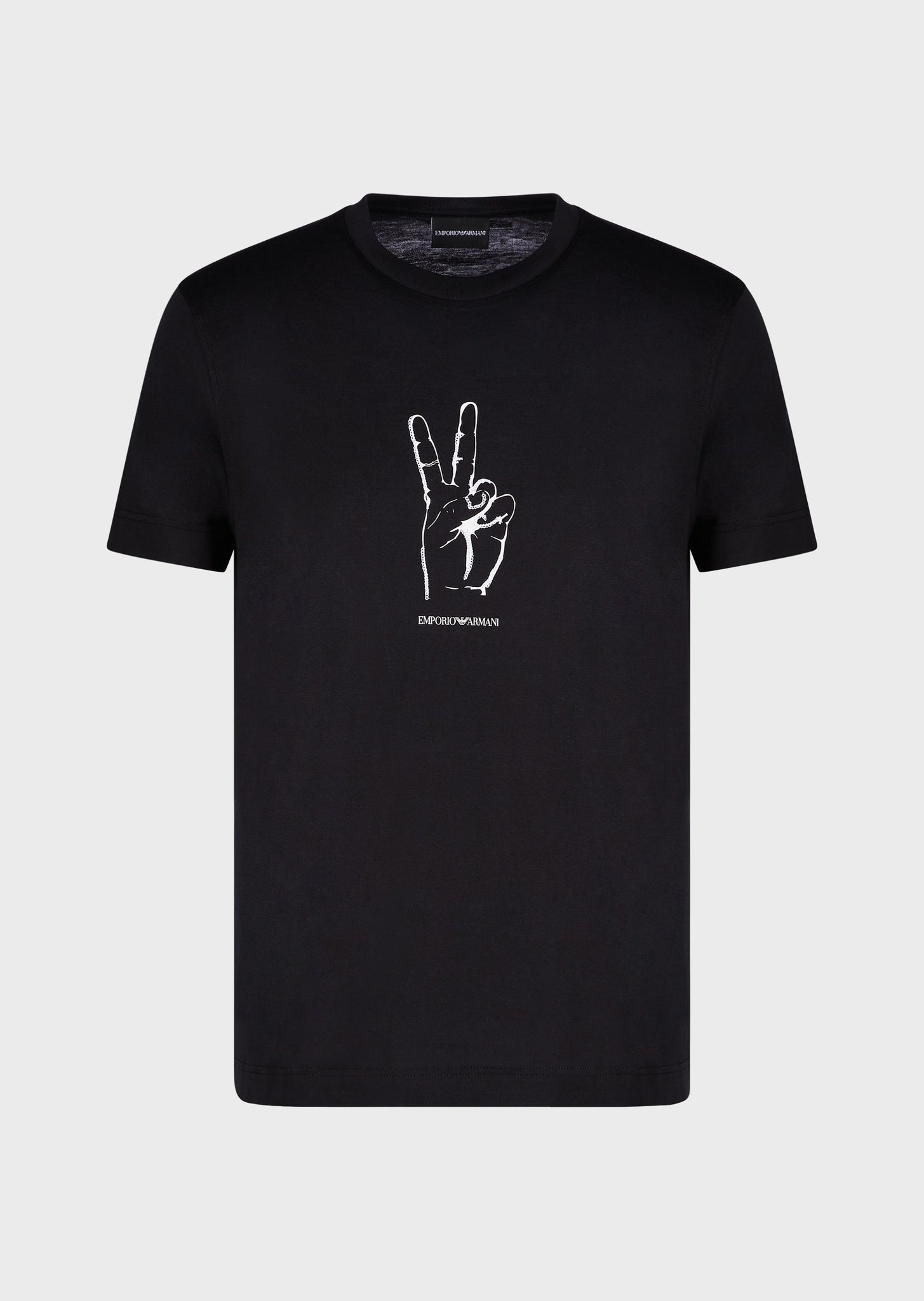 T-Shirt in Supima stampa gestures / Nero - Ideal Moda