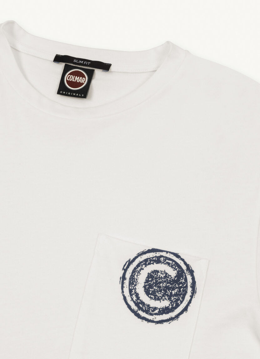 T-Shirt Colmar con Taschino / Bianco - Ideal Moda