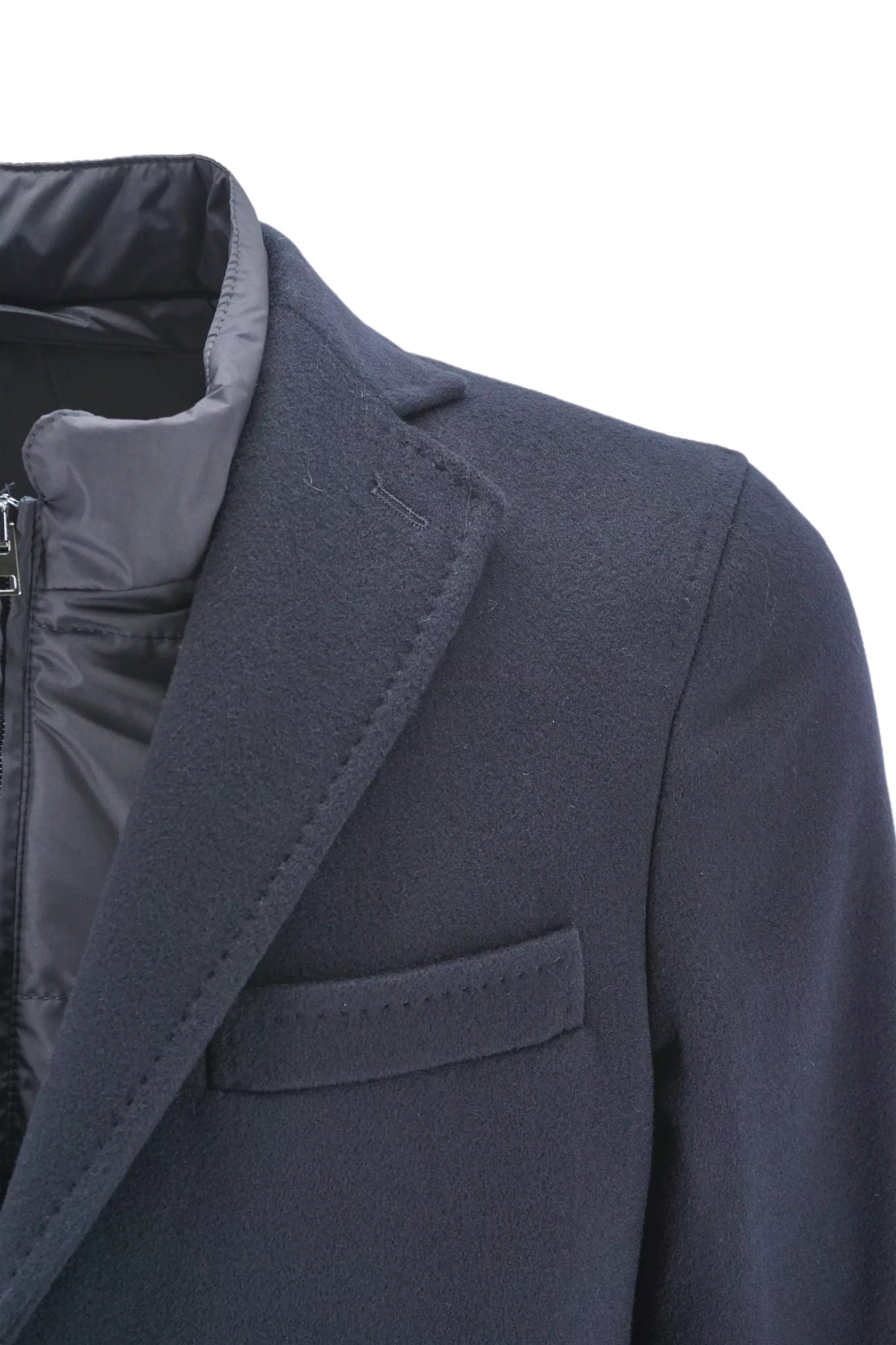 Cappotto in Lana con Pettorina  / Blu - Ideal Moda