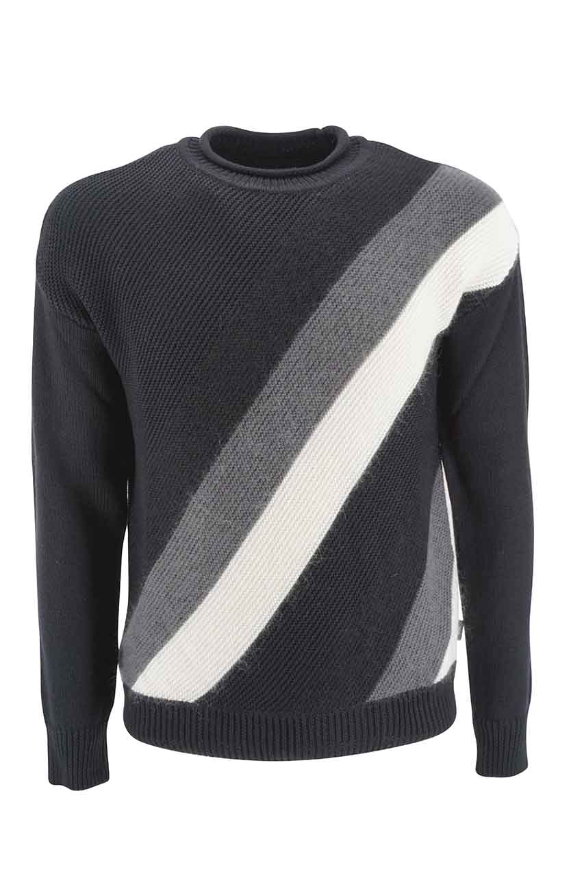 Maglia Emporio Armani a fantasia / Nero - Ideal Moda