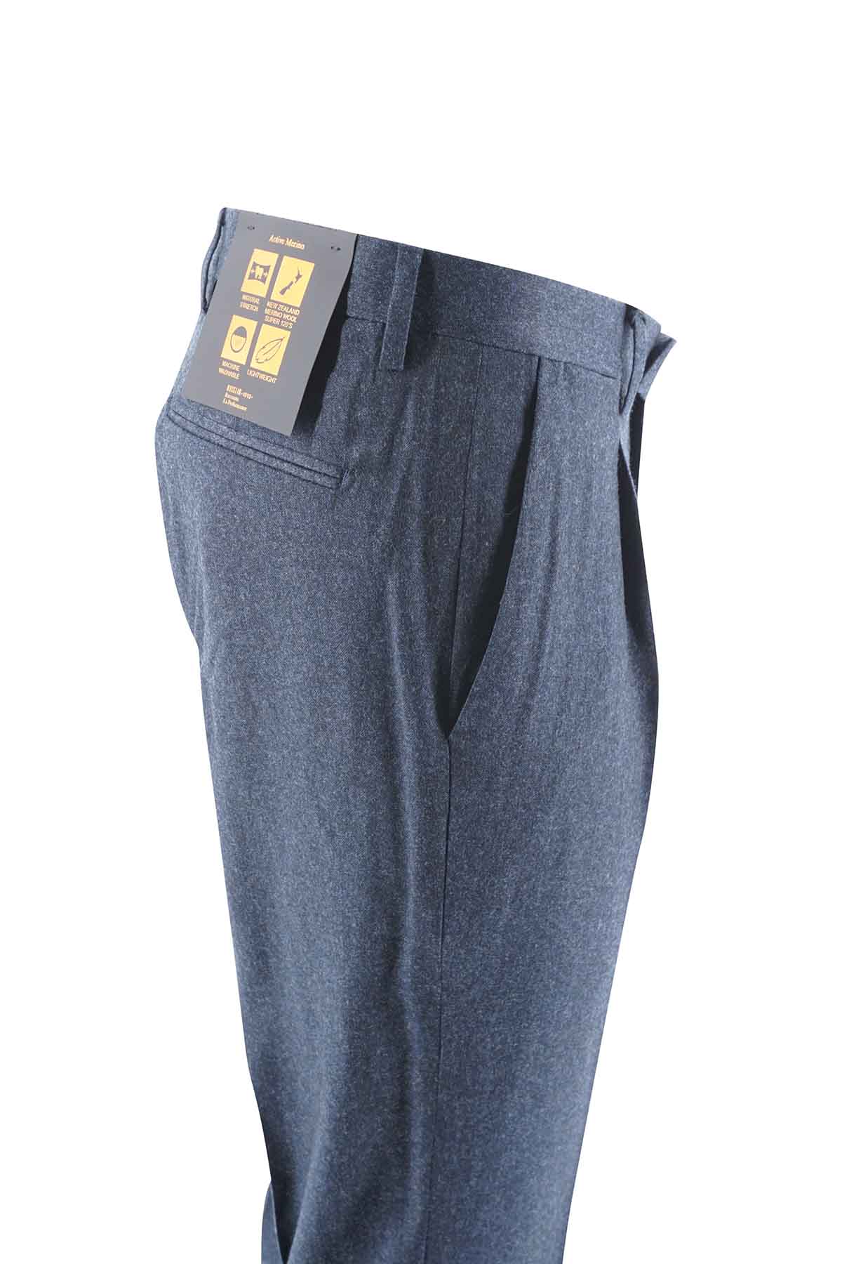 Pantalone Briglia in Lana / Blu - Ideal Moda