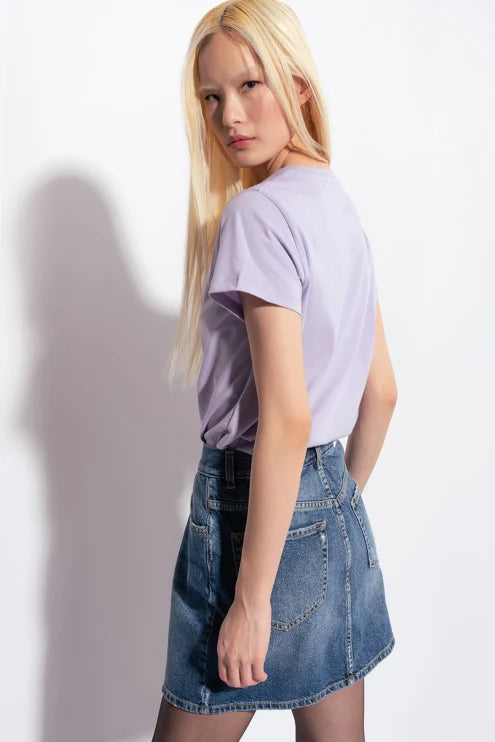 T-Shirt con Logo Pinko / Viola - Ideal Moda