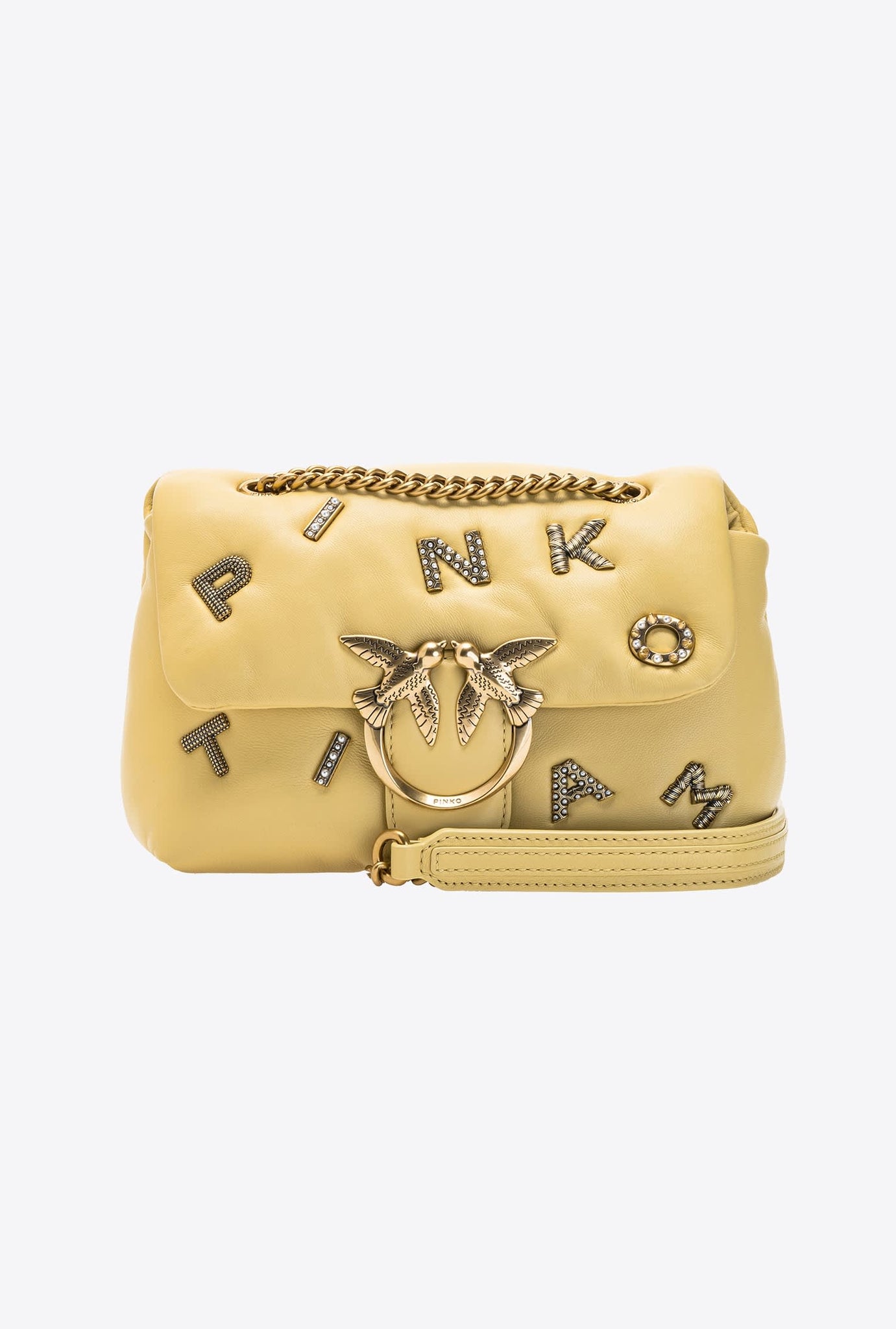 Borsa Pinko Love Mini Puff Logo / Giallo - Ideal Moda