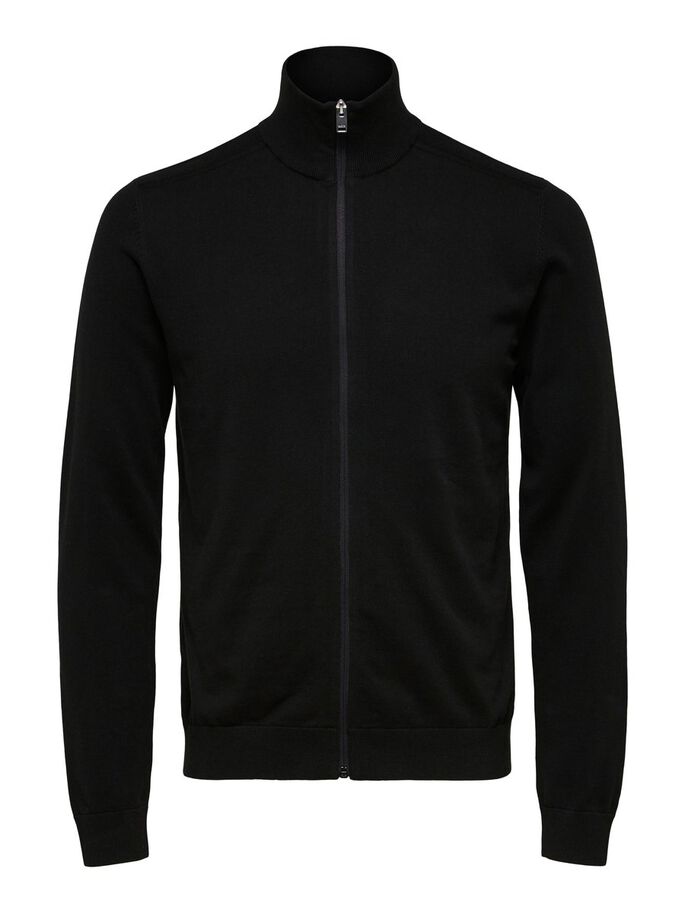 Cardigan Selected con Zip / Nero - Ideal Moda