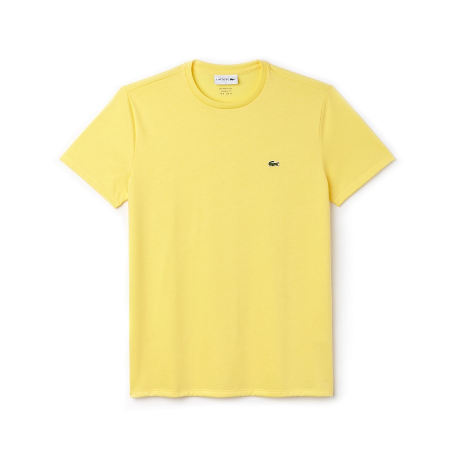 T-Shirt in Jersey di Cotone Pima Lacoste / Giallo - Ideal Moda