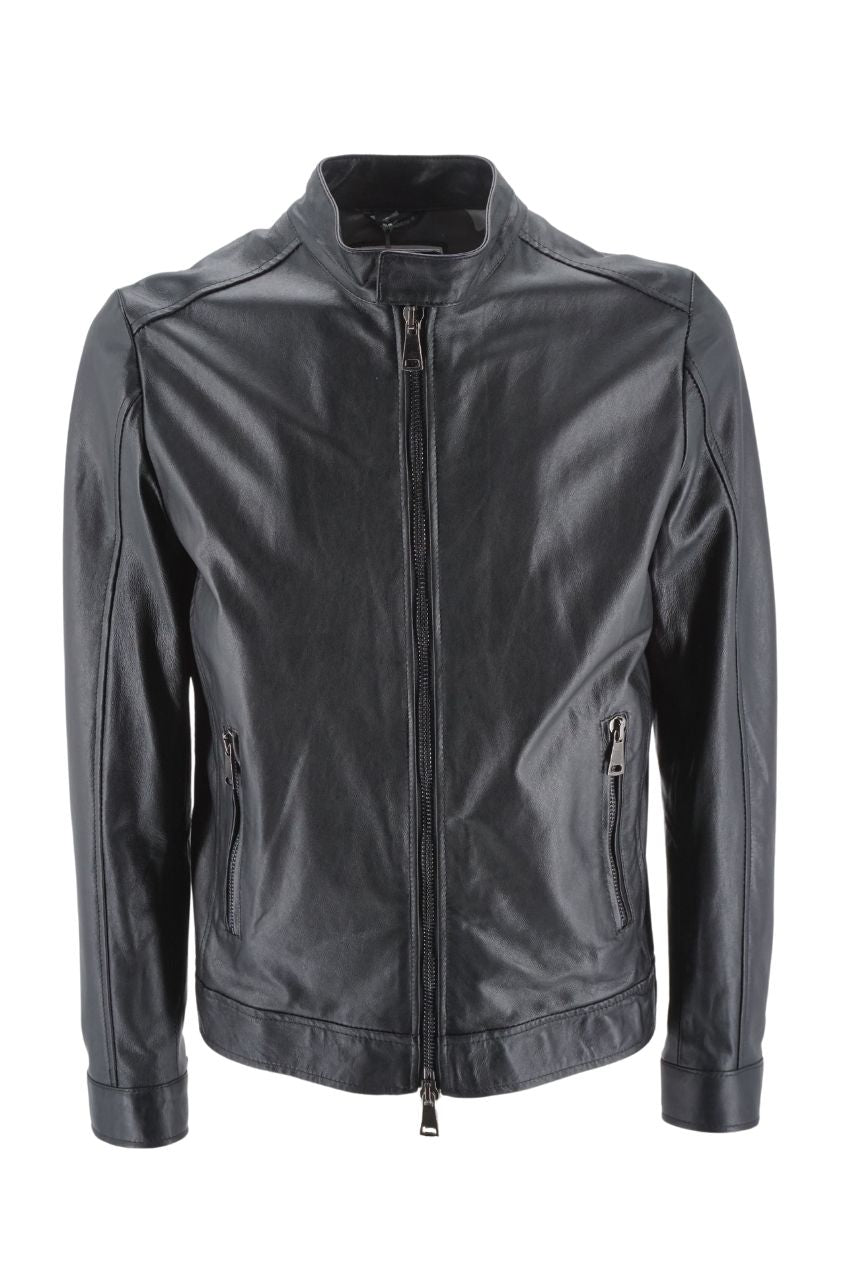 Giacca Daniele Alessandrini in Pelle / Nero - Ideal Moda
