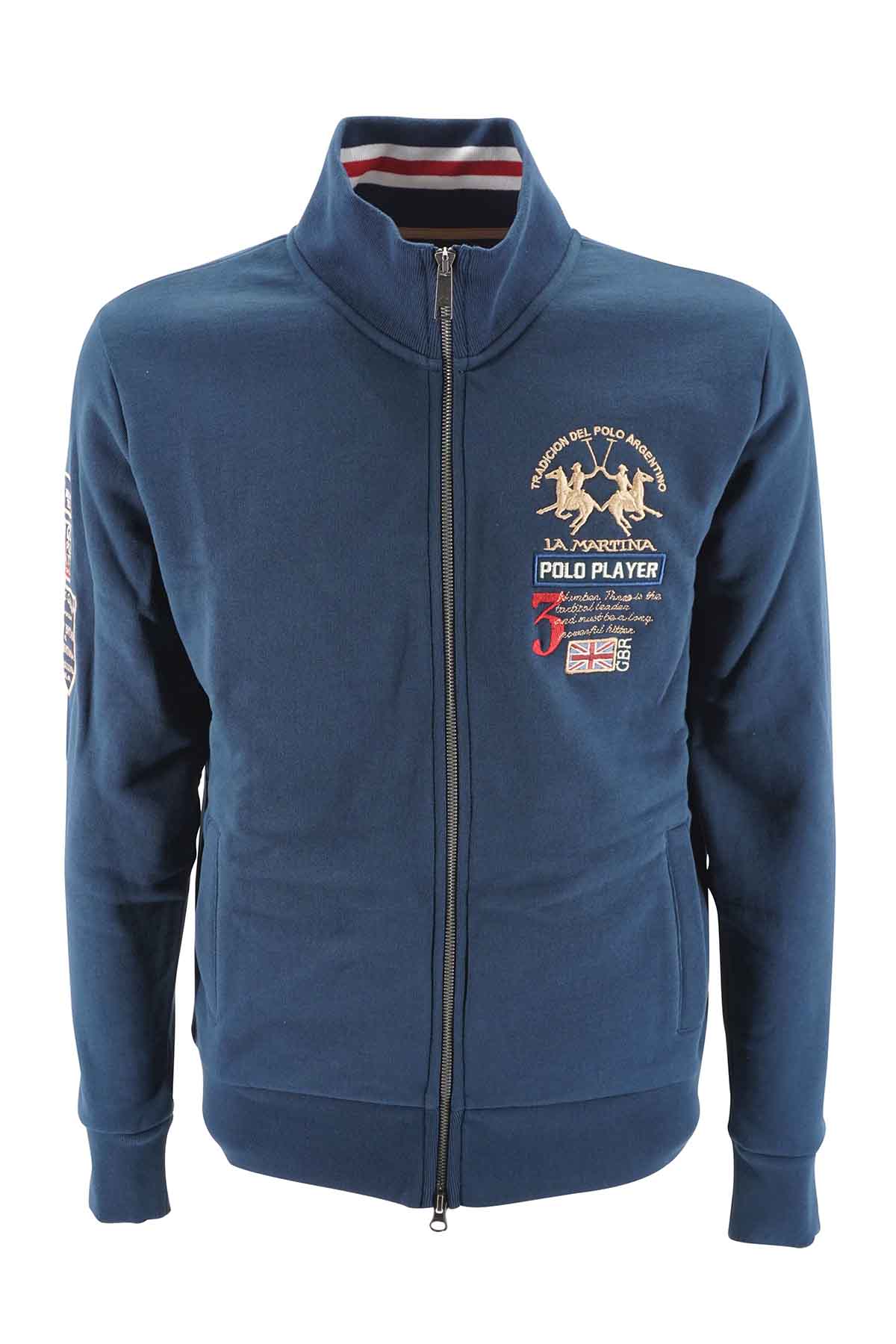 Felpa La Martina Fullzip / Blu - Ideal Moda