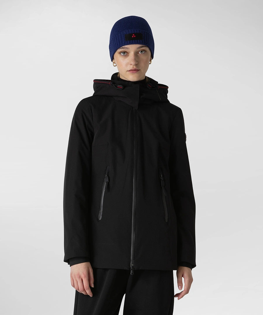 Giubbino Lungo con Cappuccio Peuterey / Nero - Ideal Moda