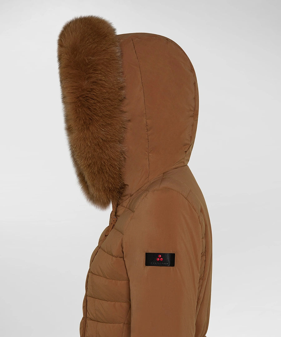 Piumino Slim con Pelliccia Peuterey / Beige - Ideal Moda