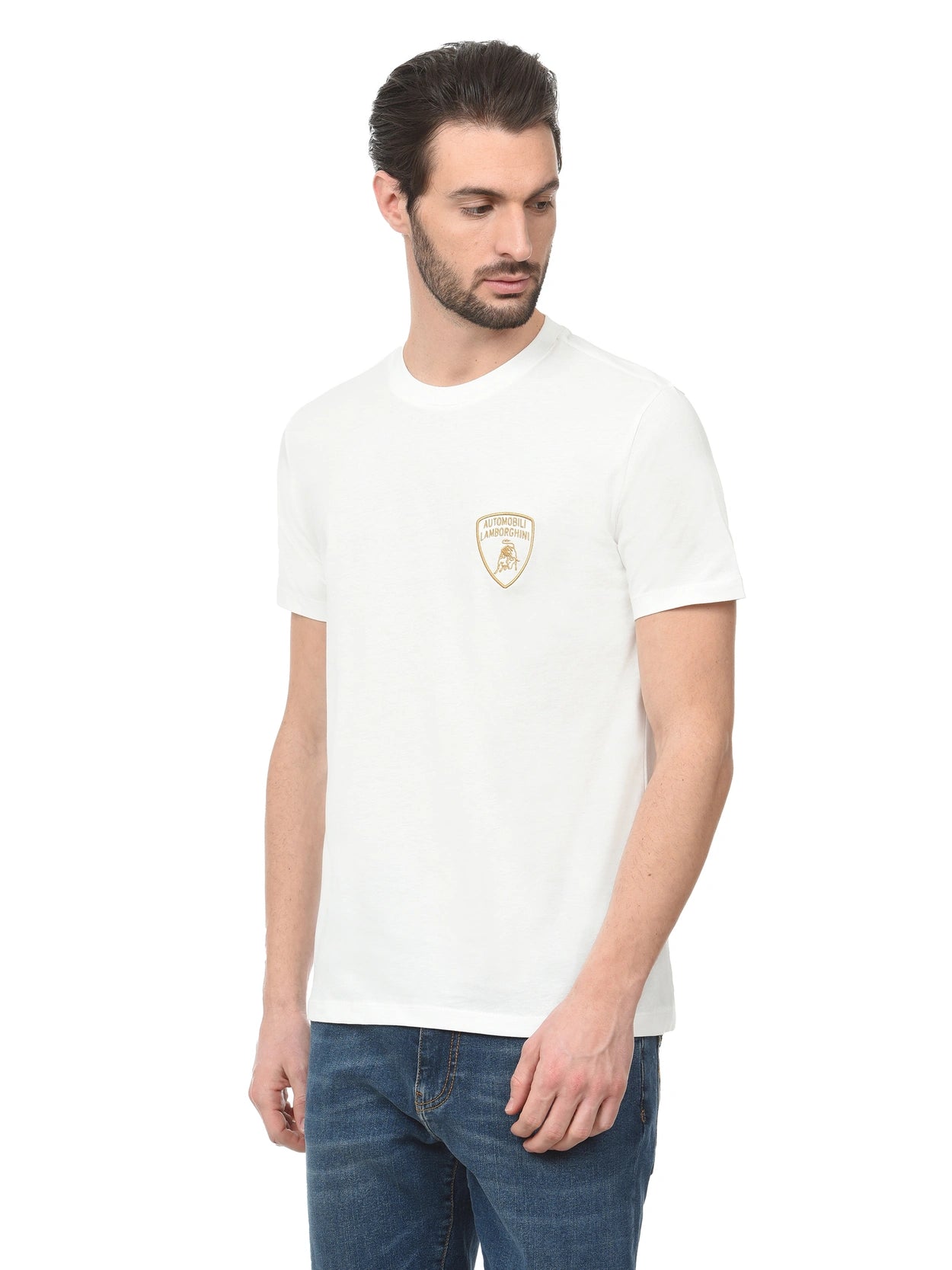 T-Shirt Automobili Lamborghini in Cotone / Bianco - Ideal Moda