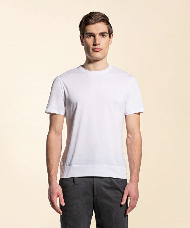 Stretch cotton T-shirt / Bianco - Ideal Moda