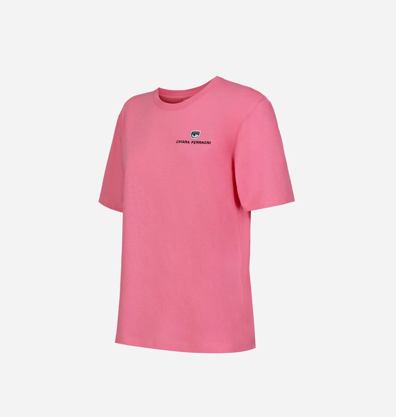 T-Shirt Chiara Ferragni con Logo Ricamato / Rosa - Ideal Moda
