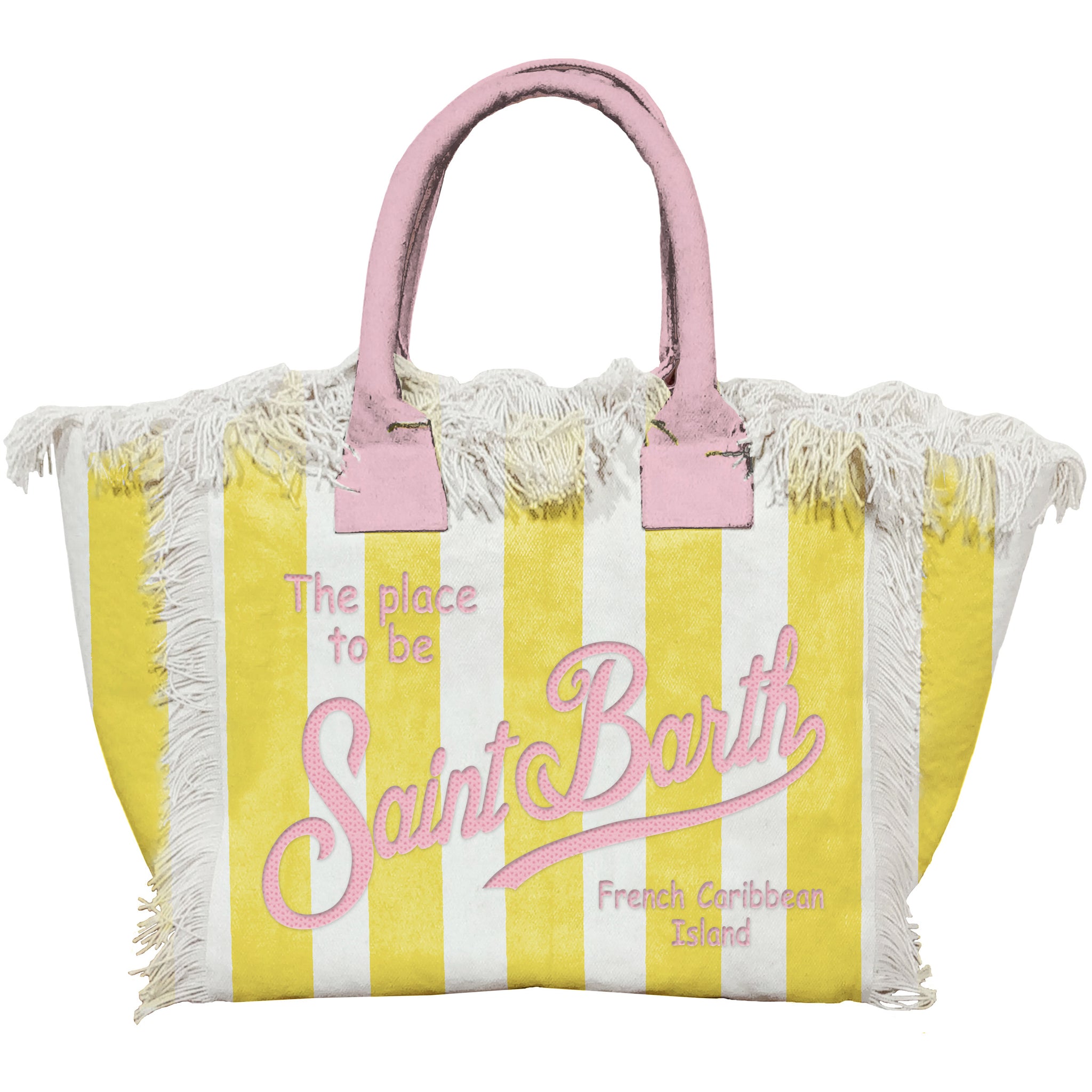 Borsa in Canvas con Ricamo / Giallo - Ideal Moda