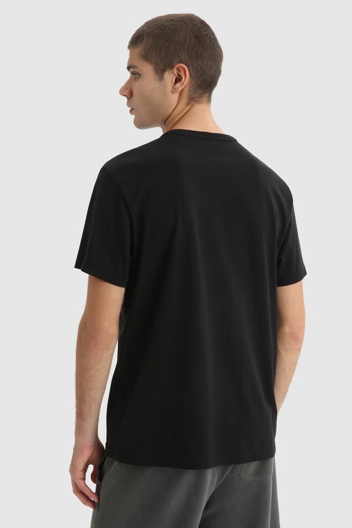 T-Shirt Woolrich con Logo Sheep / Nero - Ideal Moda