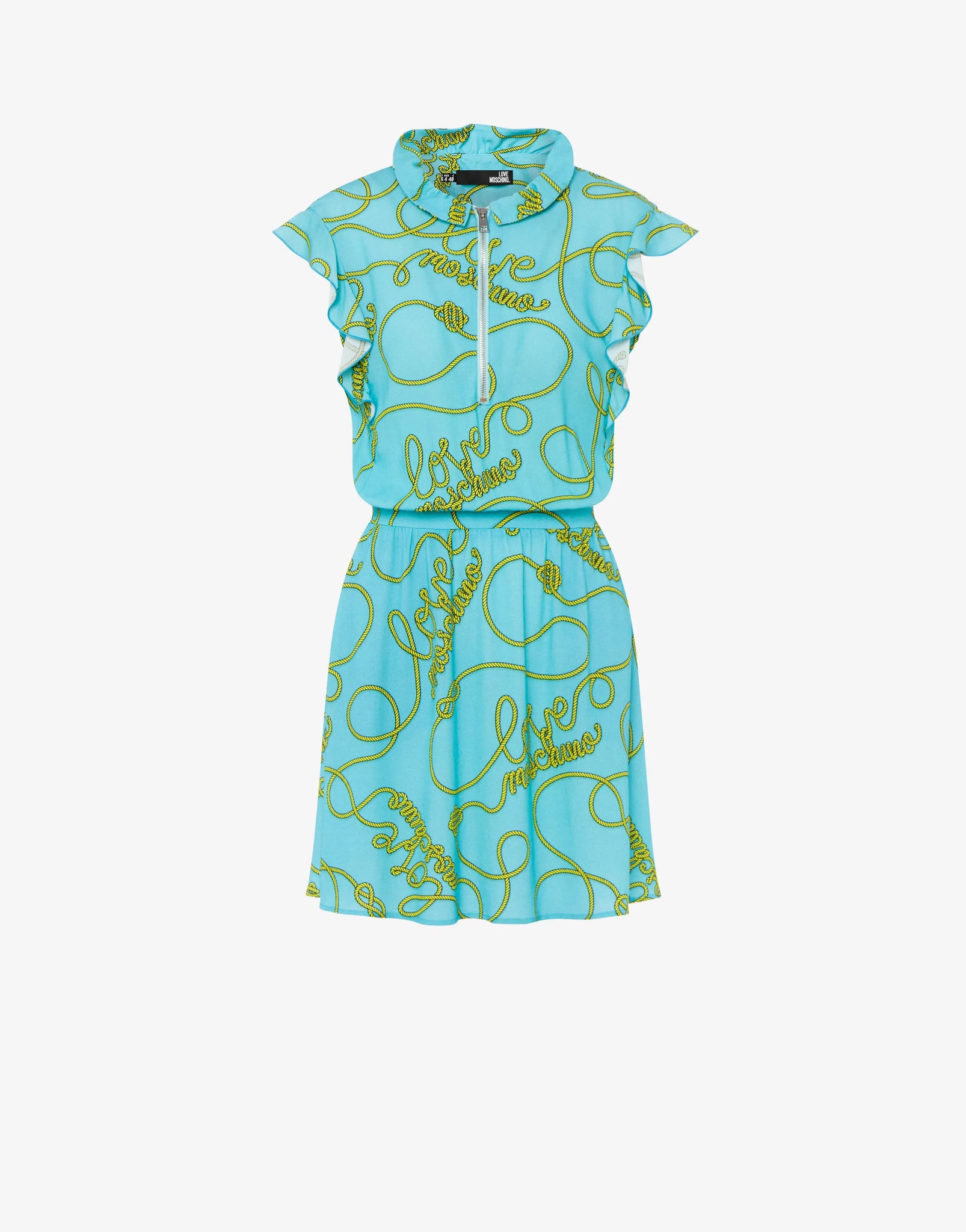 Abito Corto con Stampa Love Moschino / Celeste - Ideal Moda