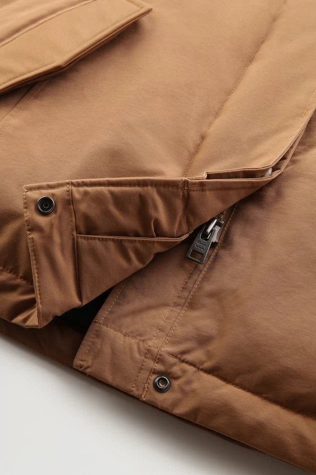 Arctic Parka Corto con Pelliccia Woolrich / Beige - Ideal Moda