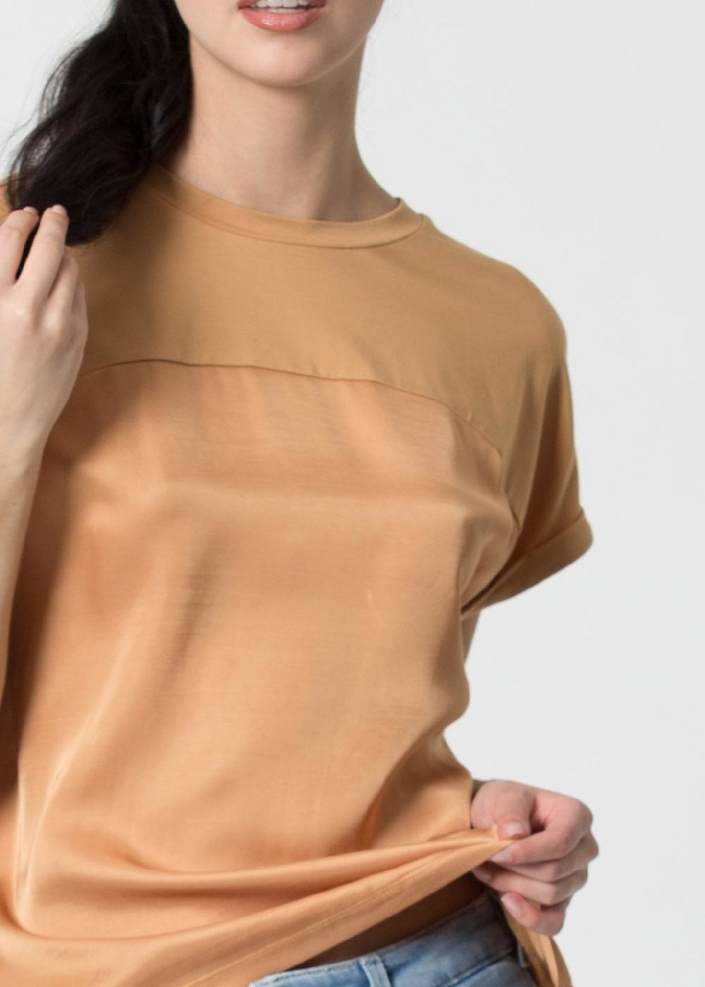 T-Shirt Kocca Girocollo / Marrone - Ideal Moda