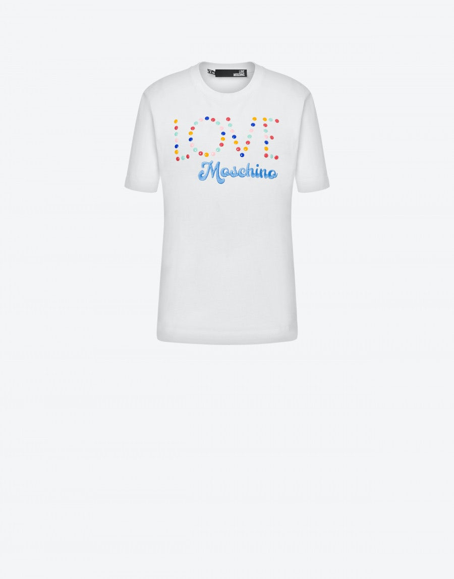 T-Shirt Love Moschino in Jersey / Bianco - Ideal Moda