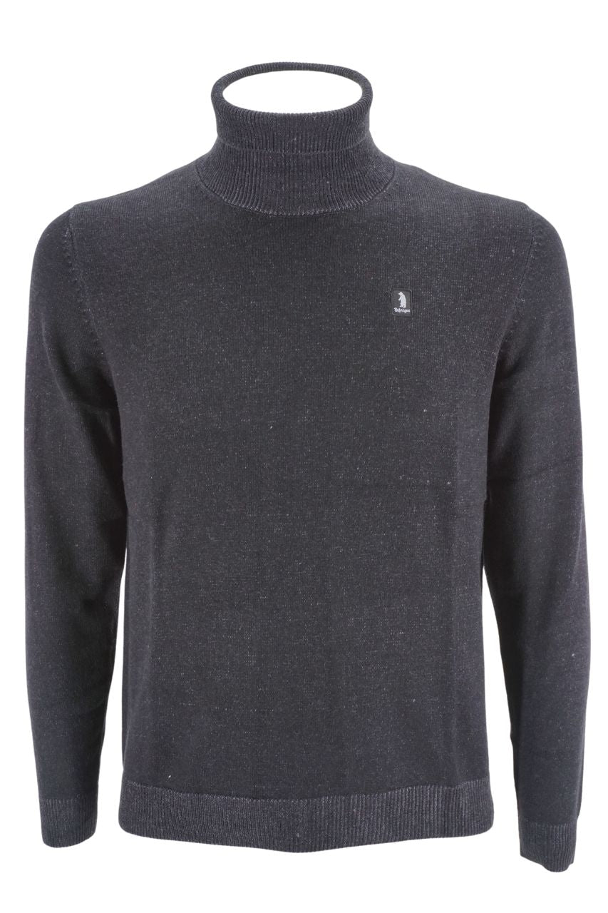 Maglia a Collo Alto con Logo Refrigue / Nero - Ideal Moda