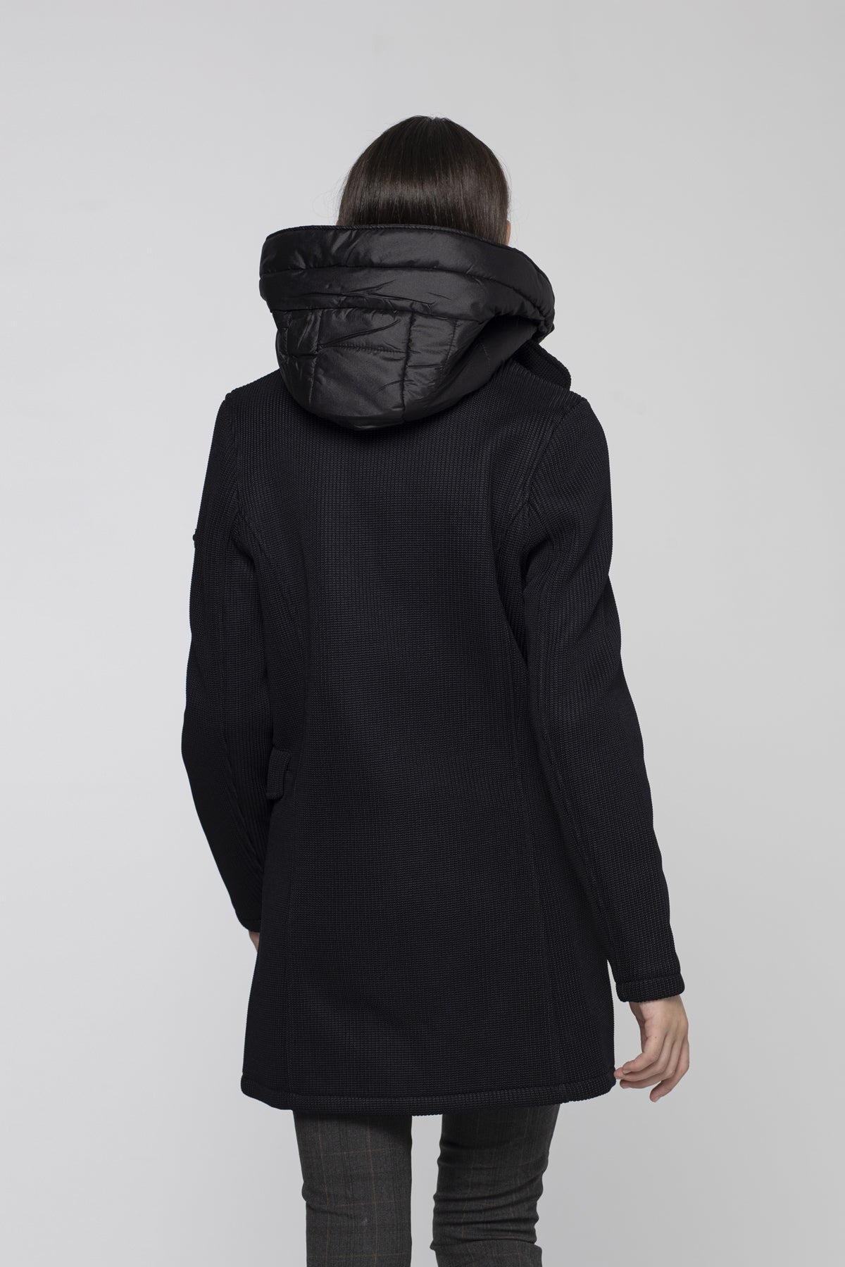 Giubbino Lungo in Tussuto / Nero - Ideal Moda