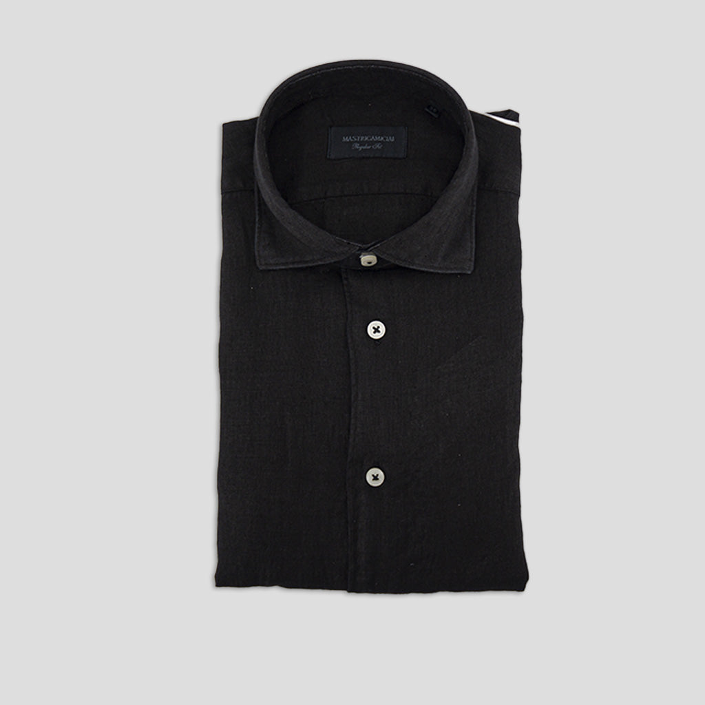 Camicia in Puro Lino / Nero - Ideal Moda
