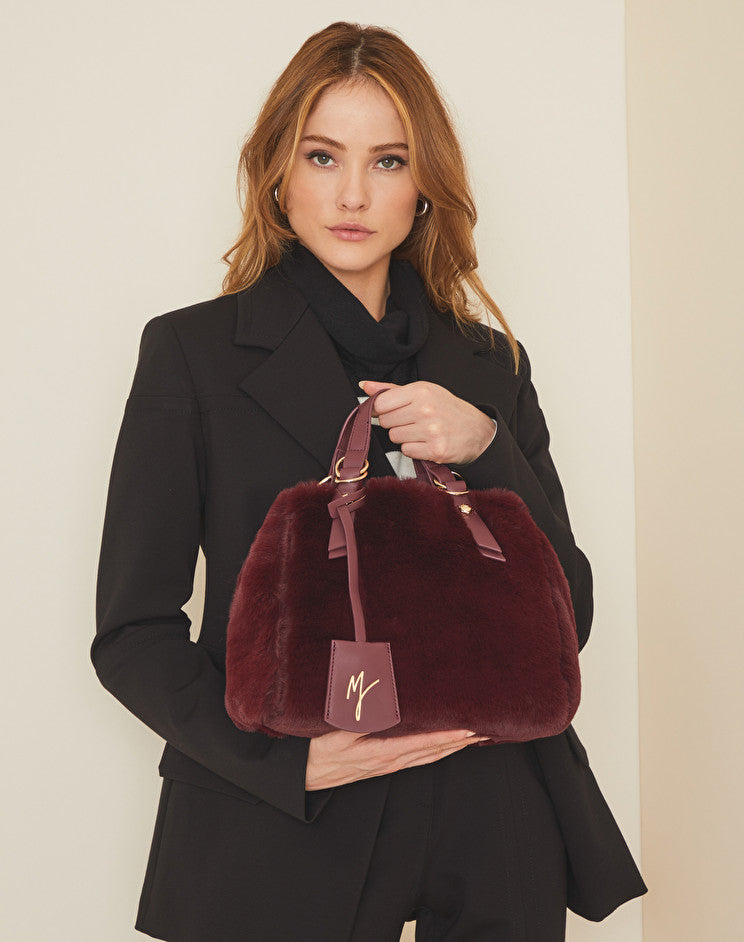 Borsa a Mano in Ecopelliccia Manila Grace / Bordeaux - Ideal Moda